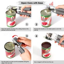 Load image into Gallery viewer, Beneno Can Opener Manual with Magnet, Hand Held Heavy Duty Can Opener with Durable Sharp Blade Smooth Edge, Big Effort-Saving Knob, Soft Grip Rubber Handle, Multifunctional Bottle Opener, Green