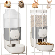 Load image into Gallery viewer, 34oz Hanging Automatic Cat Food and Water Dispenser, 1L Auto Gravity Pet Feeder Set, Cage Cat Dog Feeder for Kitten Puppy Bunny Guinea Pig (Milk Coffee)
