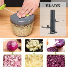 Load image into Gallery viewer, Manual Food Chopper Vegetable Cutter, Hand String Vegetable Chopper Onions Cutter for Vegetable Fruits Nuts BPA Free Food Safe Material, 550ml Gray