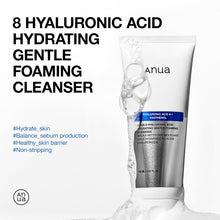 Load image into Gallery viewer, ANUA Hydrating Gentle Foaming Cleanser, Hyaluronic Acid, Glycerin, Zinc, Panthenol, Korean Face Wash for Dry Skin, for Double Cleansing, Korean Skincare (150ml/5.07fl oz.)