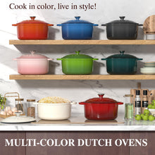 Load image into Gallery viewer, Enameled Cast Iron Dutch Oven - Umite Chef 5QT Pot with Lid &amp; Cotton Potholders - Heavy-Duty Cookware for Bread Baking, Braising, Stews, Roasting(Cream White)