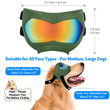 Load image into Gallery viewer, Large Dog Sunglasses Dog Goggles Pet Glasses Pet Eyewear with Adjustable Strap, Glasses for Medium Large Dog Swimming Skating Glasses Windproof Dustproof UV Proof (Black-Colorful)