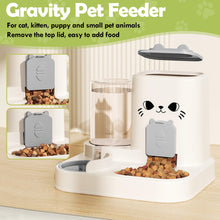 Load image into Gallery viewer, 1.6L Auto Gravity Pet Feeder and 0.6L Water Dispenser Set, Automatic Pet Food Water Dispenser, Cage Cat Dog Food and Water Dispenser for Kitten Puppy Bunny Guinea Pig (Green)