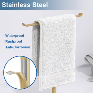 Towel Rack T-Shape Hand Holder for Bathroom,Headband and Lightweight Bathroom Racks,Kitchen Black Holder,Stainless Steel Waterproof Counter Organizer