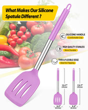 Load image into Gallery viewer, Pack of 2 Silicone Solid Turner, Non Stick Slotted Kitchen Spatulas, High Heat Resistant BPA Free Cooking Utensils, Ideal Cookware for Fish, Eggs, Pancakes(Black)
