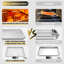 Load image into Gallery viewer, Commercial Quality Baking Sheet Pan Set, Natural Aluminum Cookie Sheet, Umite Chef Warp Resistant Nonstick Baker&#39;s Half Sheet Pan, Large Thick Cookie Tray Pans for Baking, Roasting(2 Pack, 18X13In)