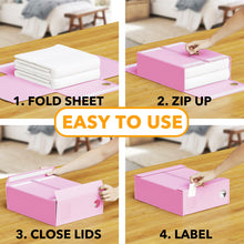 Load image into Gallery viewer, SpaceAid 8 Pack Bed Sheet Organizers and Storage, Foldable Sheet Organizer for Linen Closet, Sheets Set Folder Keeper with Window XL (Queen &amp; King Size) Bedding Container (Beige, 8 Pack)