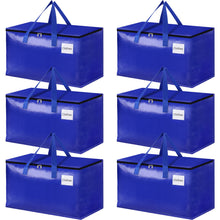 Load image into Gallery viewer, HomeHacks Moving Bags, 8-Pack Heavy Duty with Strong Zippers and Handles Collapsible Moving Supplies, Storage Totes for Packing &amp; Moving Storing 93L-8 Pack (Blue)