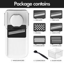 Load image into Gallery viewer, Mandoline Slicer Vegetable Slicer With 2 L Container for Potatoes, Tomatoes, Cucumbers, Carrots With 10 Blades White