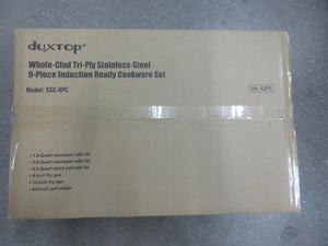 Duxtop Whole-Clad Tri-Ply Stainless Steel Induction Cookware Set, 9PC Kitchen Pots and Pans Set