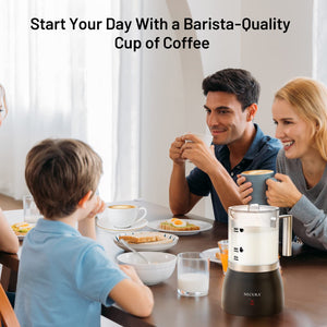 Secura Detachable Milk Frother, 17oz Electric Milk Steamer Stainless Steel, Automatic Hot/Cold Foam and Hot Chocolate Maker with Dishwasher Safe, 120V