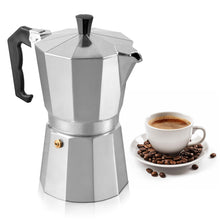 Load image into Gallery viewer, Mixpresso 3 Cup Moka Pot Coffee Maker for Gas, Electric Stove Top, Classic Italian Espresso Maker, Stovetop for Camping, Makes 5 Oz Cuban Coffee