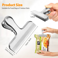 Load image into Gallery viewer, Pack of 8 Bag Clips, Stainless Steel and Heavy Duty Metal Bag Clip,Tightly Seals Chip, Coffee, Bread or Cereal Bags to Keep Food Fresh, for Home, Kitchen, Office, Pantry, Camping (Rainbow)