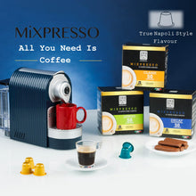 Load image into Gallery viewer, Mixpresso Black Espresso Coffee Machine – Compact 1400W Single Serve Coffee Maker Compatible with Nespresso OriginalLine Capsules, One-Touch Operation, 19-Bar Italian Pump, 27oz Water Tank
