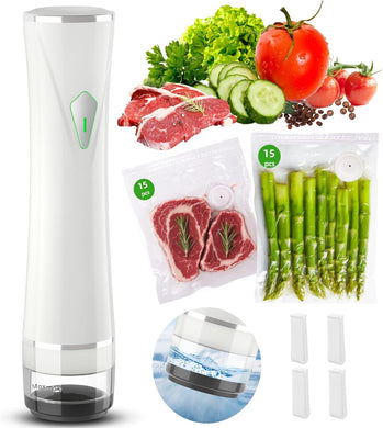 Upgraded Handheld Vacuum Sealer for Food, Portable Vacuum Sealer Machine with Auto-Stop & Detachable Filter, 5X Freshness Lock, Includes 30 Reusable Vacuum Bags for Kitchen