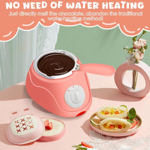 Load image into Gallery viewer, 8.45oz Mini Melting Fondue Pot, Electric Chocolate Melting Set, Chocolate Fondue Fountain, Warmer Machine for Milk,Chocolate,Cheese,Butter,Candy