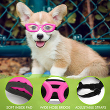 Load image into Gallery viewer, UV Protection Sunglasses for Small Breed Dogs, Windproof Anti-Fog Eye Protection Goggles, Pet Glasses for Puppy With Adjustable Strap (Black)