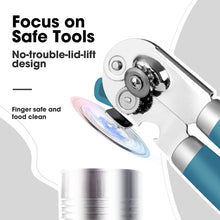 Load image into Gallery viewer, Beneno Can Opener Manual with Magnet, Hand Held Heavy Duty Can Opener with Durable Sharp Blade Smooth Edge, Big Effort-Saving Knob, Soft Grip Rubber Handle, Multifunctional Bottle Opener, Green
