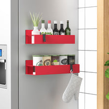 Load image into Gallery viewer, Metal 4 Pack Magnetic Spice Storage Rack Organizer for Refrigerator and Oven, Black Fridge Organizers and Storage