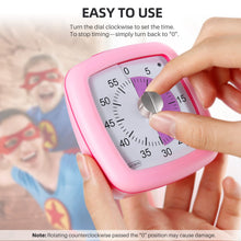Load image into Gallery viewer, Secura 60-Minute Visual Timer, Silent Study Timer for Kids and Adults, Time Clocks, Time Management Countdown Timer for Teaching (Pink)