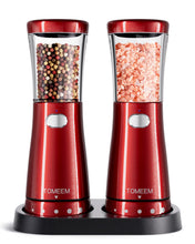 Load image into Gallery viewer, Electric Salt and Pepper Grinder Set with Storage Base, Stainless Steel Rechargeable Salt and Pepper Grinder Set with 4.5 oz Large Capacity, 1.8&quot; Wide Mouth, Adjustable Coarseness, Ideal for Kitchen