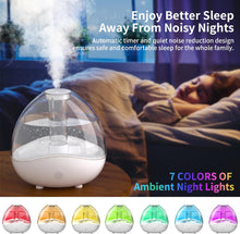 Load image into Gallery viewer, Humidifiers for Bedroom, Ultrasonic Cool Mist Humidifier, Desk Humidifiers Essential Oil Diffuser with Removable 1.5L Water Tank for Baby Nursery and Plants, Up To 24 Hours