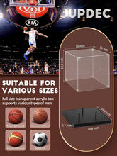 Load image into Gallery viewer, JupDec Baseball Display Case with Wood Stand, Clear Acrylic Stable &amp; Secure Game Ball Holder Showcase, UV Protection Souvenirs and Collectibles Box with Turf, Ideal Gift for Autograph Single MLB Ball