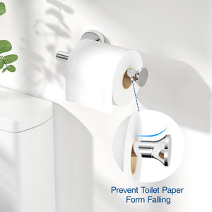 Toilet Paper Holder Wall Mount Bathroom Paper Roll Holder Tissue Handle Stainless Steel for Farmhouse Kitchen Matte Black
