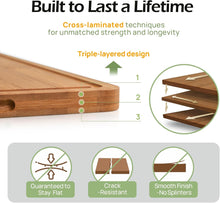 Load image into Gallery viewer, Bamboo Cutting Board with Non-Slip Silicone Feet