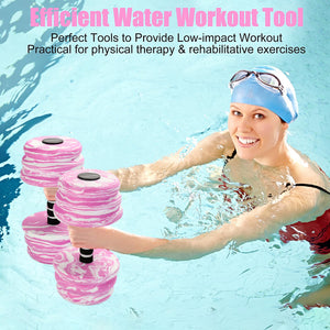 Aquatic Exercise Dumbbells, Water Dumbbells, 2PCS Foam Barbells for Men Women Water Workouts