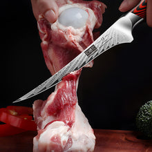 Load image into Gallery viewer, Fillet Knife 7 Inch, Damascus Steel Boning Knife, Professional Fish Fillet Knife for Meat Chicken Cutting, Meat Knife with G10 Ergonomic Handle