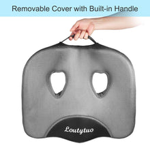 Load image into Gallery viewer, LOUTYTUO Seat Cushion Pillow,100% Memory Foam and Washable Cover,for Office Chair,Car Seat and Wheelchair,Tailbone &amp; Sciatica &amp; Back Pain Relief