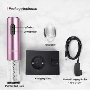 Secura Electric Wine Opener, Automatic Bottle Corkscrew Opener with Foil Cutter, Rechargeable (Champagne Gold)