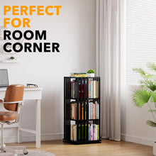 Load image into Gallery viewer, SpaceAid 6 Tier Rotating Bookshelf Tower, Bamboo Spinning Book Shelf, Revolving 360 Bookcase Storage Swivel Round Carousel, Vertical Rotate Turning Spiral Corner Organizer (6-Tier Walnut)