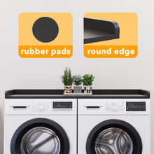Load image into Gallery viewer, SpaceAid Washer Dryer Countertop, Laundry Wood Shelf Topper with Edge, 54&quot; Width x 27.5&quot; Depth Cover Guard Organizer for Washer and Dryer Laundry Hamper Counter Storage Organization (Black)