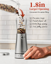Load image into Gallery viewer, Electric Salt and Pepper Grinder, Stainless Steel Rechargeable Salt and Pepper Grinder Set with 4.5 oz Large Capacity, 1.8&quot; Wide Mouth, Adjustable Coarseness, Ideal for Kitchen