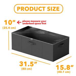 SpaceAid 2 Pack 10" High Under Bed Storage Containers, Large Underbed Storage Organizer Bins with Lids for Bedroom, Dorm, Clothes, Closet Organization, Bed Sheets and Blankets (Gray)