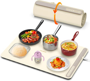 Electric Griddle with Removable Touch Panel and Electric Warming Tray - Full Surface Heating,Rollable & Portable