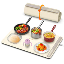 Load image into Gallery viewer, Electric Warming Tray - Full Surface Heating,Rollable &amp; Portable,Premium Silicone Nano-Material,3 Temperature Settings,Auto Shut-Off -Versatile Food Warmer for Gatherings,Parties,Everyday Use