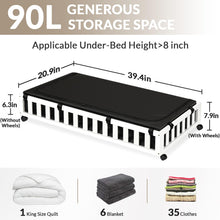 Load image into Gallery viewer, 2 Pack Bamboo Under Bed Storage with Wheels, 39”x20”x7.8” Lager Under Bed Storage Containers (Brown)