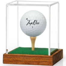 Load image into Gallery viewer, JupDec Baseball Display Case - Clear Cube Baseball Holder with Wooden Base, Autograph Stand Box for Single Ball, Acacia Wood, Brown, 1 Pack