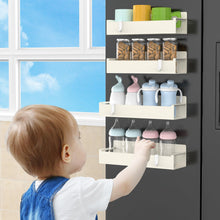 Load image into Gallery viewer, 4 Pack Magnetic Spice Rack Organizer for Refrigerator and Oven, Black Fridge Organizers and Storage for Kitchen