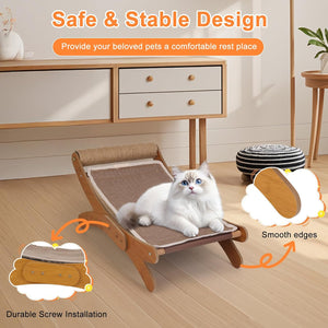 Outamateur Cat Scratching Chair, Cats Scratcher Pad, Cat Mini Chair with Sisal Scratching Pole, Cats Lounger with Removable Scratching Pad for Indoor Small Pets