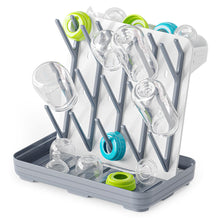 Load image into Gallery viewer, SpaceAid Baby Bottle Drying Rack with 20 Hooks, Space Saving Kitchen Bottles Rack Dryer, Vertical Baby Bottle Holder Organizer for Countertop Storage Accessories (White and Gray)