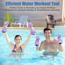 Load image into Gallery viewer, Water Dumbbells, 2PACK Aquatic Exercise Dumbbells, EVA Foam Barbells for Men Women Youth Water Workouts