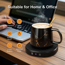 Load image into Gallery viewer, Coffee Mug Warmer &amp; Luxury Marbling Mug Set, Electric Cup Warmer with Auto Shut Off, 4 Temperature Setting Smart Beverage Warmer, 8-Hours Auto Shut Off, Best Gifts for Birthday Christmas