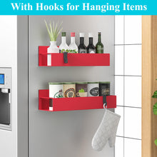 Load image into Gallery viewer, Metal 4 Pack Magnetic Spice Storage Rack Organizer for Refrigerator and Oven, Black Fridge Organizers and Storage