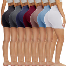 Load image into Gallery viewer, TNNZEET 7 Pack Biker Shorts for Women - 5''/8''/3'' High Waisted Workout Tummy Control Spandex Gym Shorts for Yoga Athletic