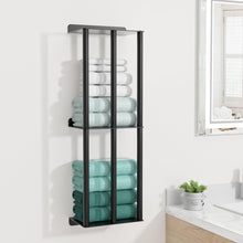 Load image into Gallery viewer, Towel Racks for Bathroom, Towel Storage Wall Mounted, Rolled or Folded Towel Holder with 3 Bars, Sturdy and Large Capacity, Matte Black, Suitable for Bathe Towels and Hand Towels (matt black)