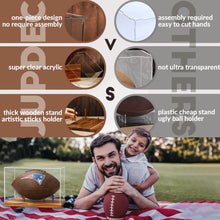 Load image into Gallery viewer, JupDec Jersey Frame &amp; Football Display Case, Large Clear Acrylic Shadow Box with UV Protection Wooden Showcase,Idea Gift for Sports Fans